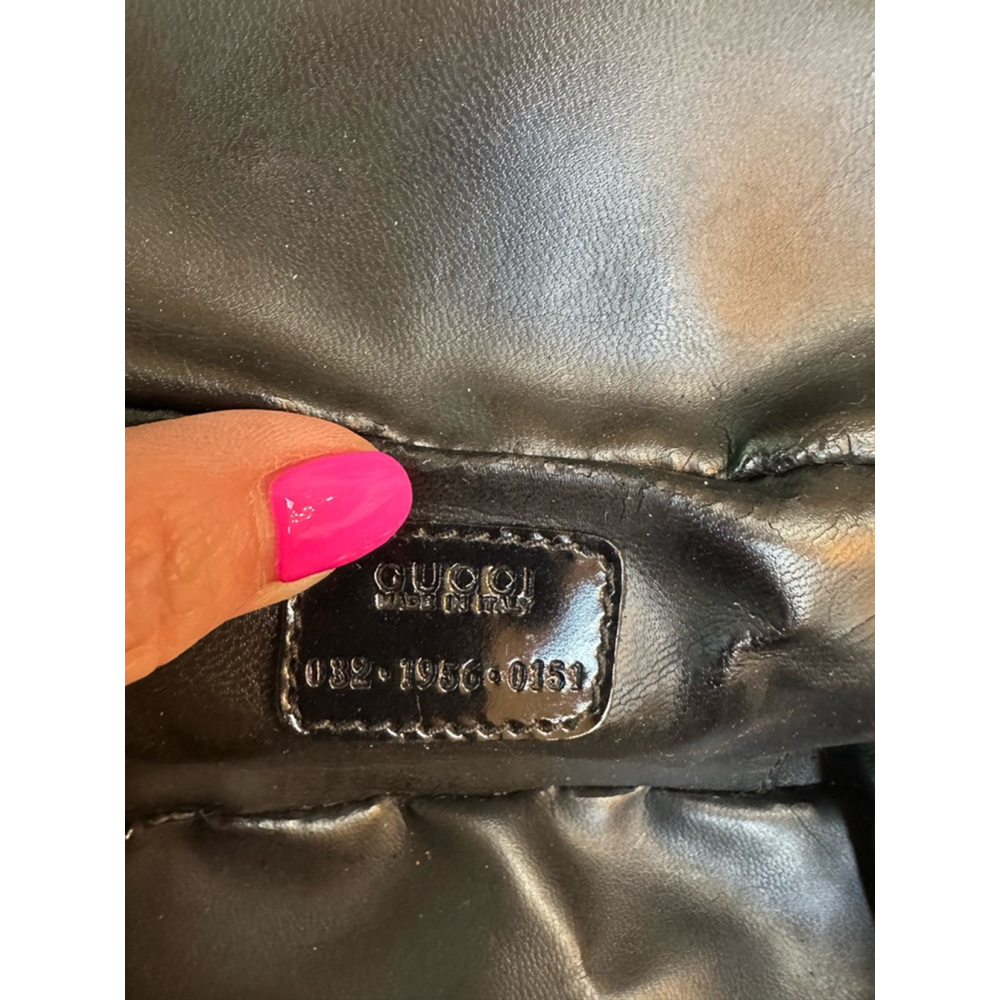 Gucci Black Patent Leather Small Cosmetic Case w/ Bamboo Accents - Picture 11 of 13